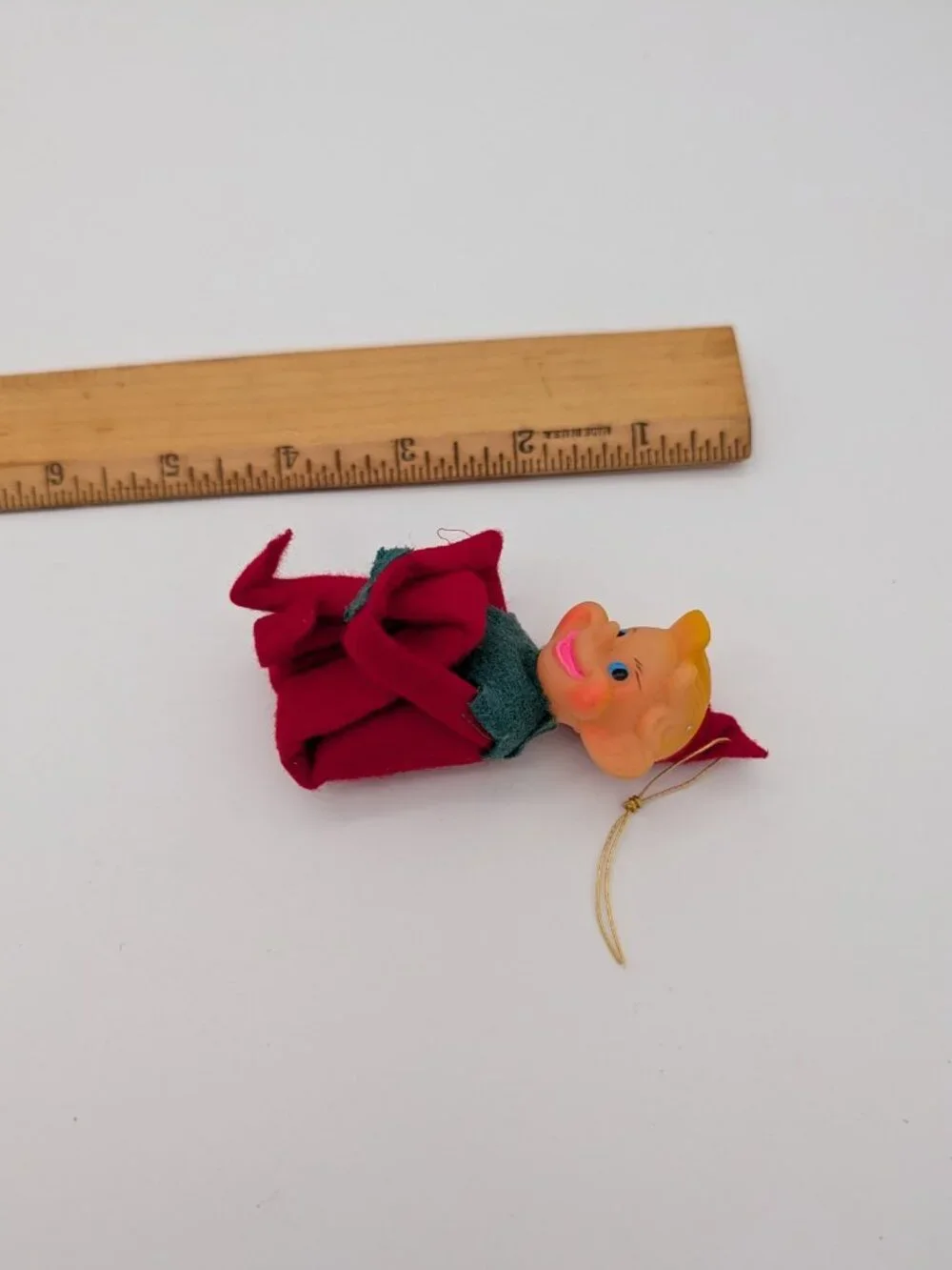 Vintage Japan Pixie Elf Knee Hugger Felt Ornament Christmas MCM 4.5